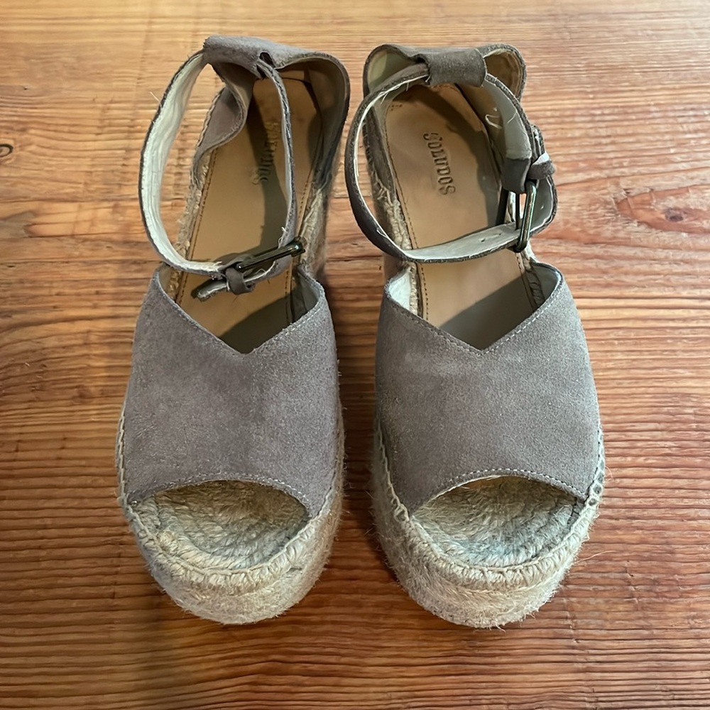 Soludos Positano espadrille platform wedge suede sandal